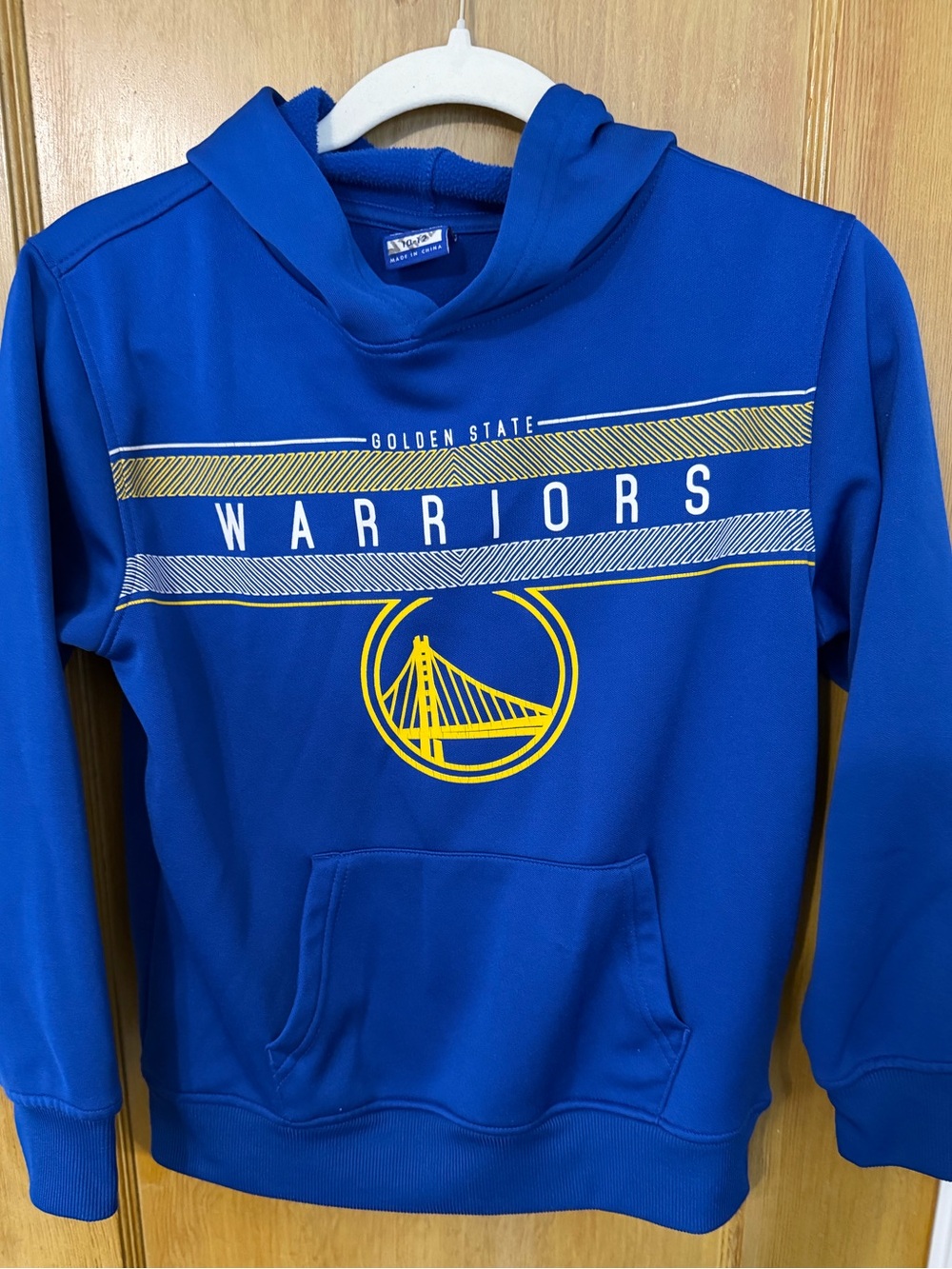 NBA Golden State Warriors Royal Blue Hooded Sweatshirt with Yellow Logo
